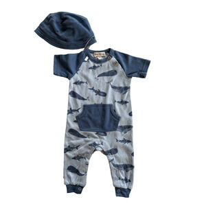 Rabbit + Bear Boys Shark Outfit Size 3-6M NWOT